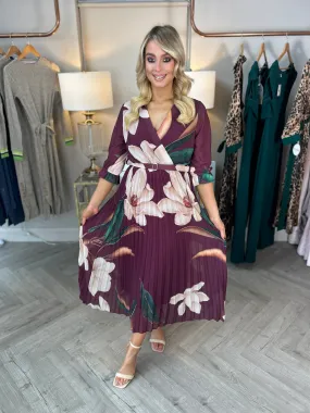 Wine Nina Dress