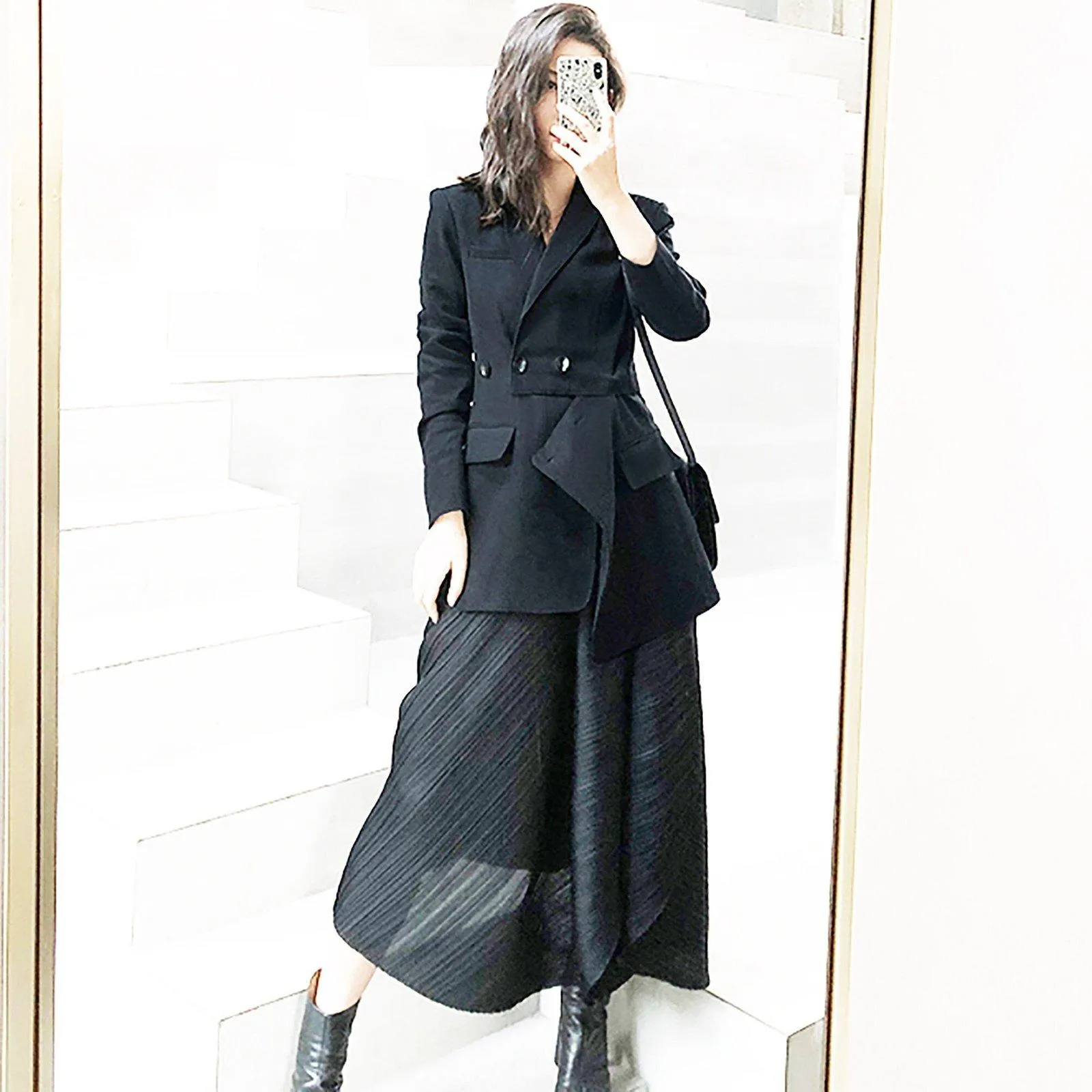 Women Black Blazer,Asymmetric Suit,Autumn Spring Blazer Coat,Black Suit Coat,Fall Blazer Coat for women,Business Attire Sexy Office Wear