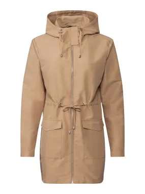 Women's Plain Parka Jacket,Beige