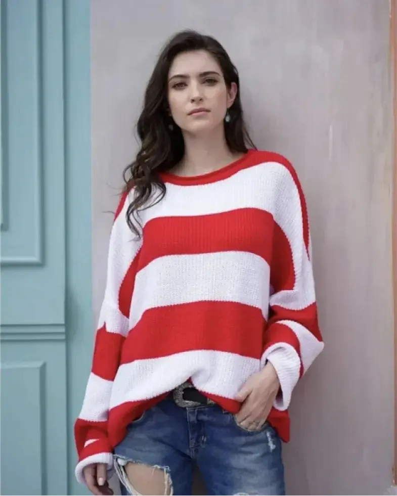 Women's Striped Colourblock Sweater