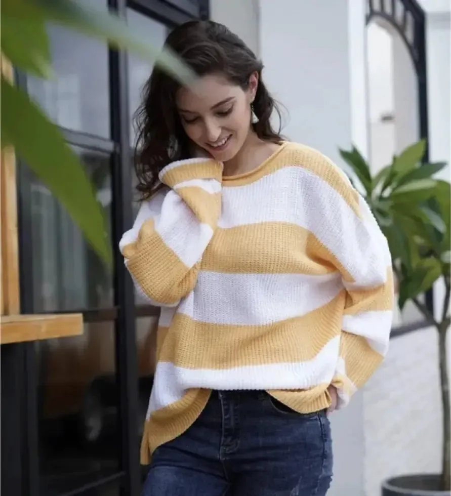 Women's Striped Colourblock Sweater