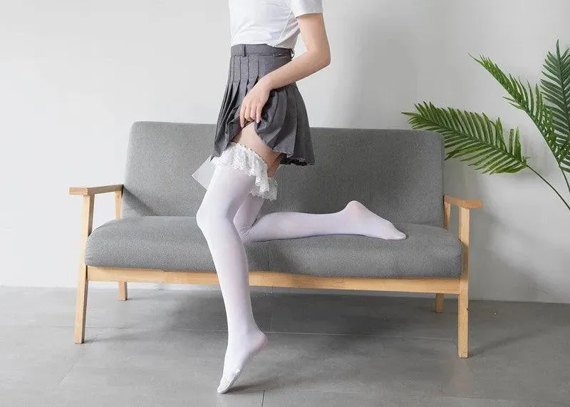 Women's Velvet Frilly Stockings | Kawaii Outfits | Kawaii Socks