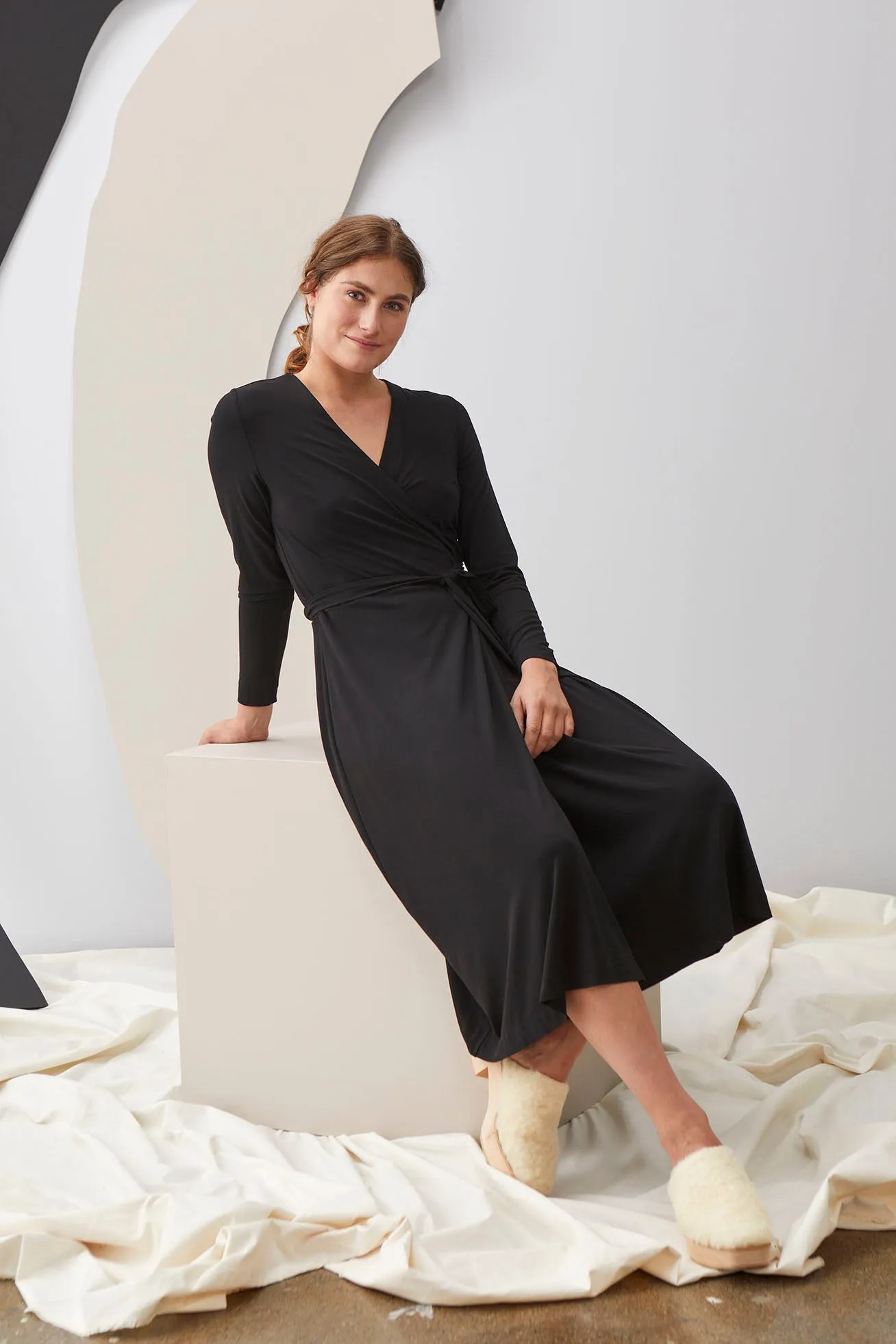 Wrap Around Dress Black