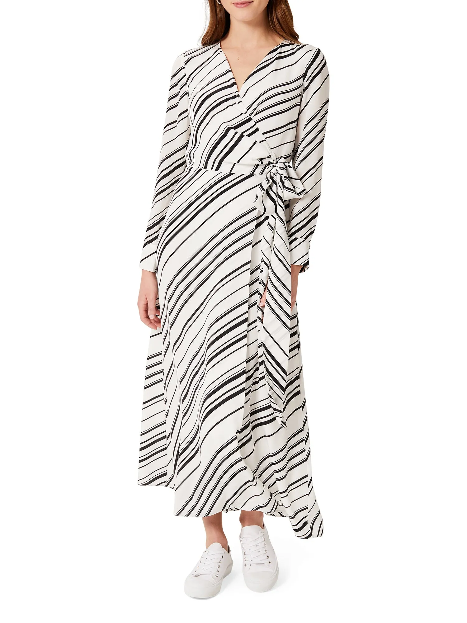 Yasmine Stripe Silk Wrap Dress