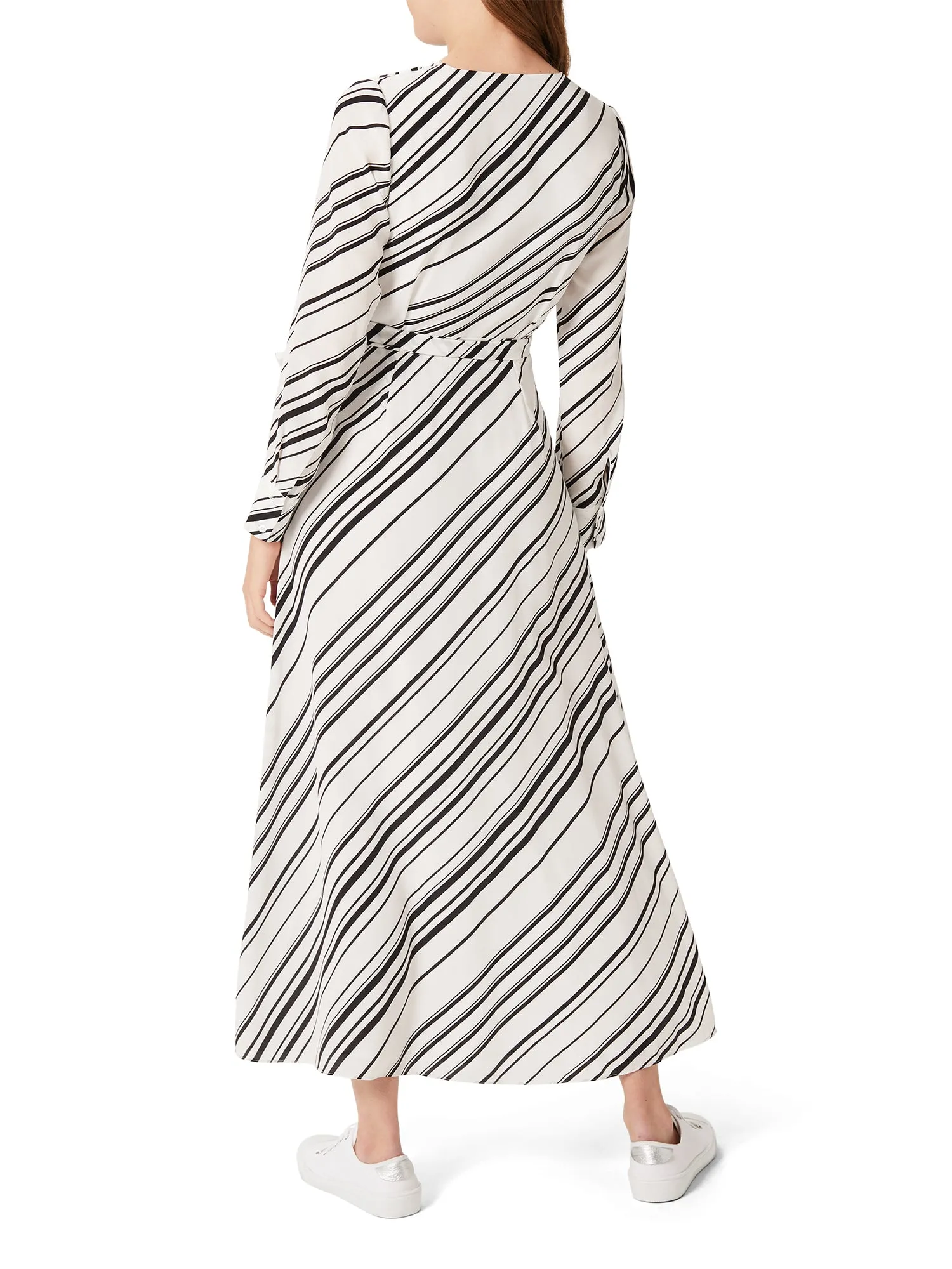 Yasmine Stripe Silk Wrap Dress